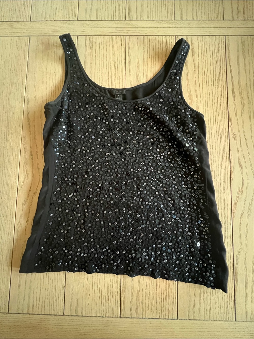 J. Crew Black Sequin Camisole Tank Size 6